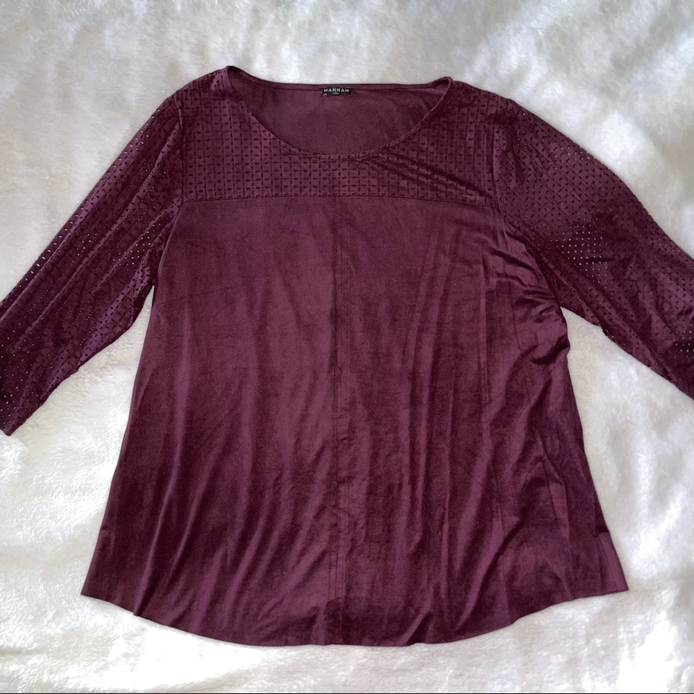 Hannah faux suede cut out top